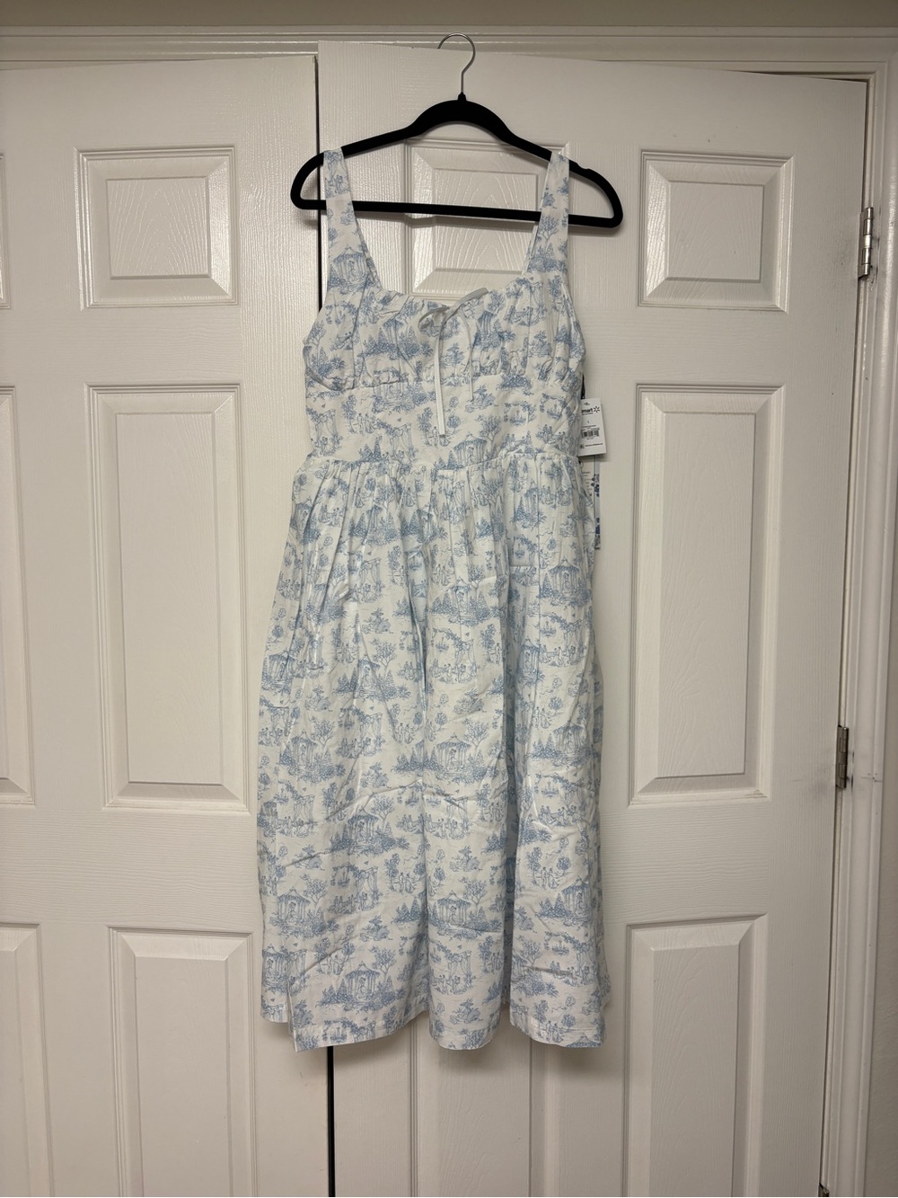 Women’s Blue & White Toile Midi Sundress